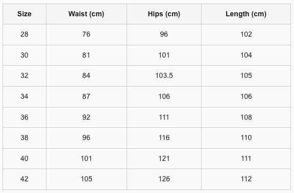 Size Guide