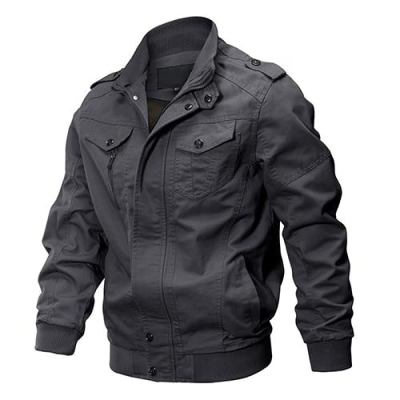 Men's Military Jacket with Buttons